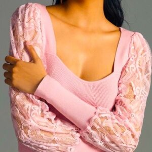 Anthropologie Sweetheart Lace Sweater